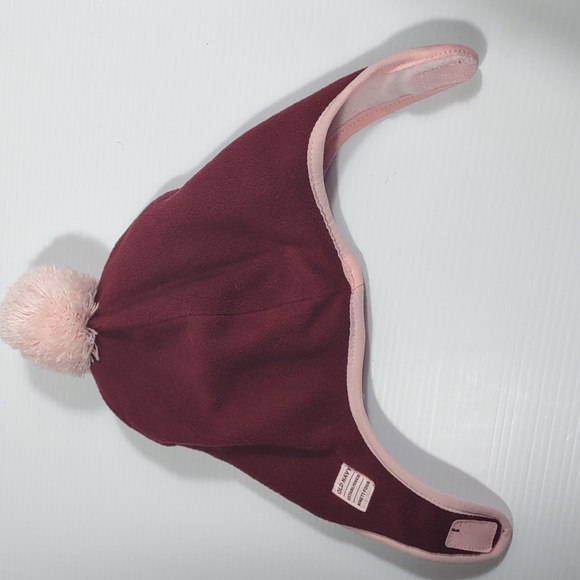 Old Navy Pom Pom fleece Ear Flap fashion strap Winter Warm hat Size Medium - Picture 6 of 13